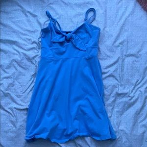 blue spaghetti strap dress